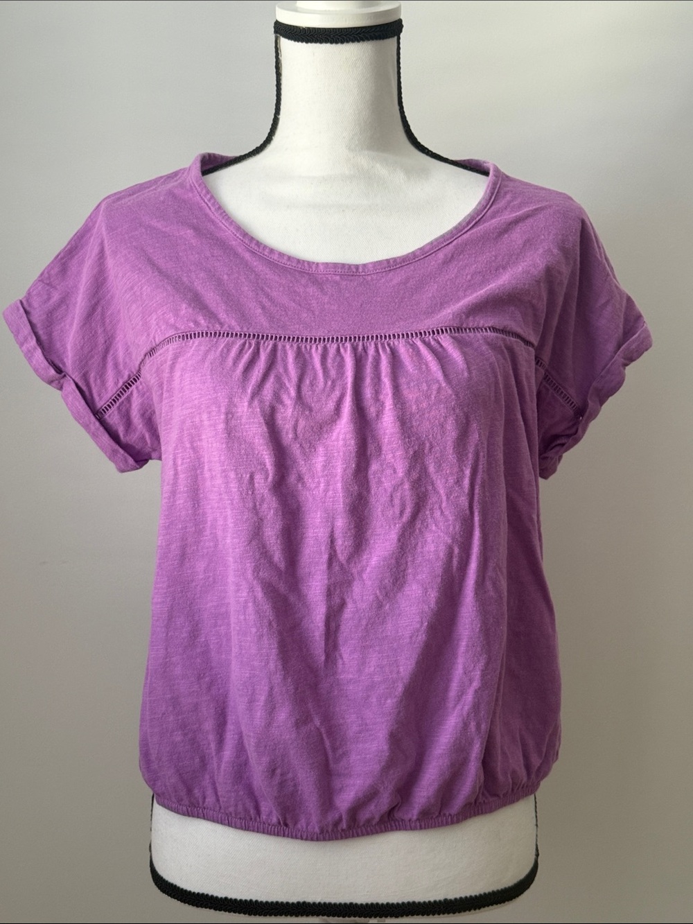 St. John’s Bay Petite Relaxed Scoop Neck Short Sleeve Top in Lavender